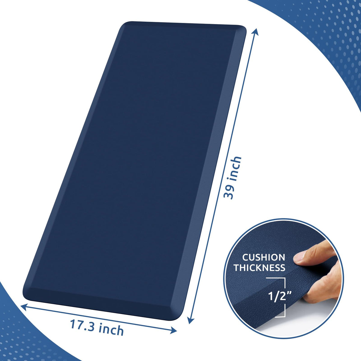 KitchenClouds kitchen mat diamond bottom provides non-slip stability on slick floors.