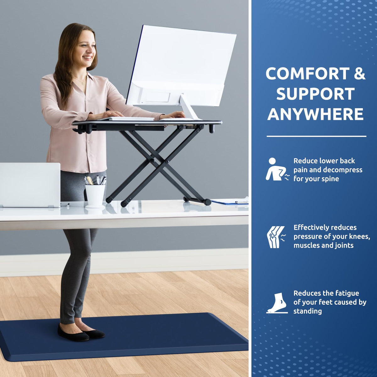 KitchenClouds anti-fatigue mat is simple to wipe and maintain.
