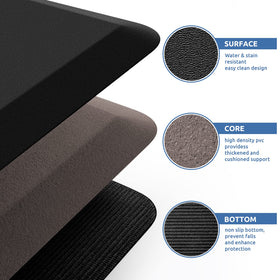 KitchenClouds Kitchen Mat easy-clean surface resists dust and spills.
