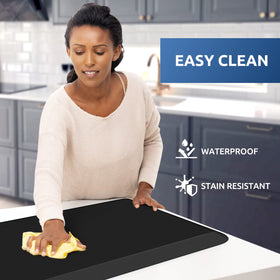 KitchenClouds Kitchen Mat non-slip diamond bottom stays securely in place.