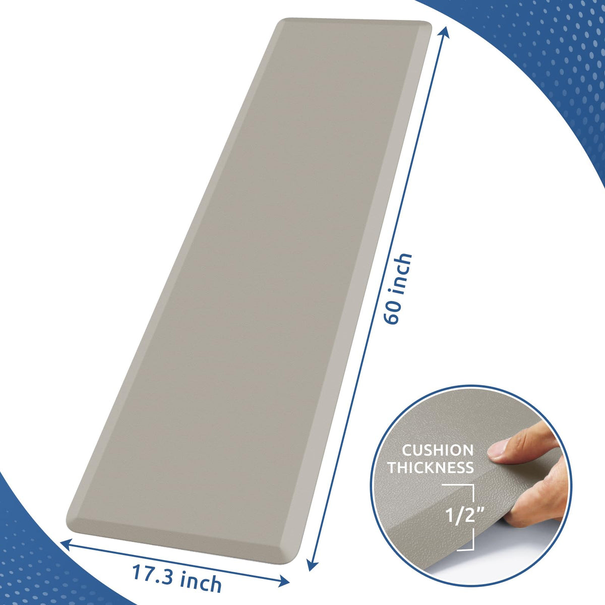KitchenClouds Kitchen Mat side angle highlights thick foam support during meal prep.