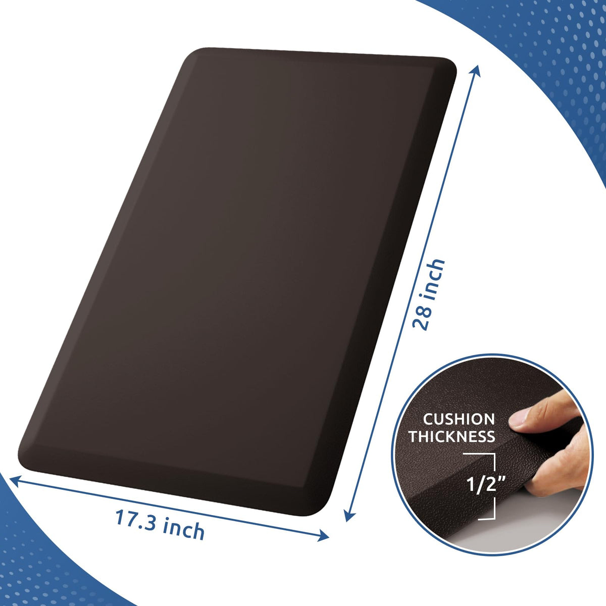 KitchenClouds kitchen mat with water-resistant surface is easy to wipe clean after cooking.