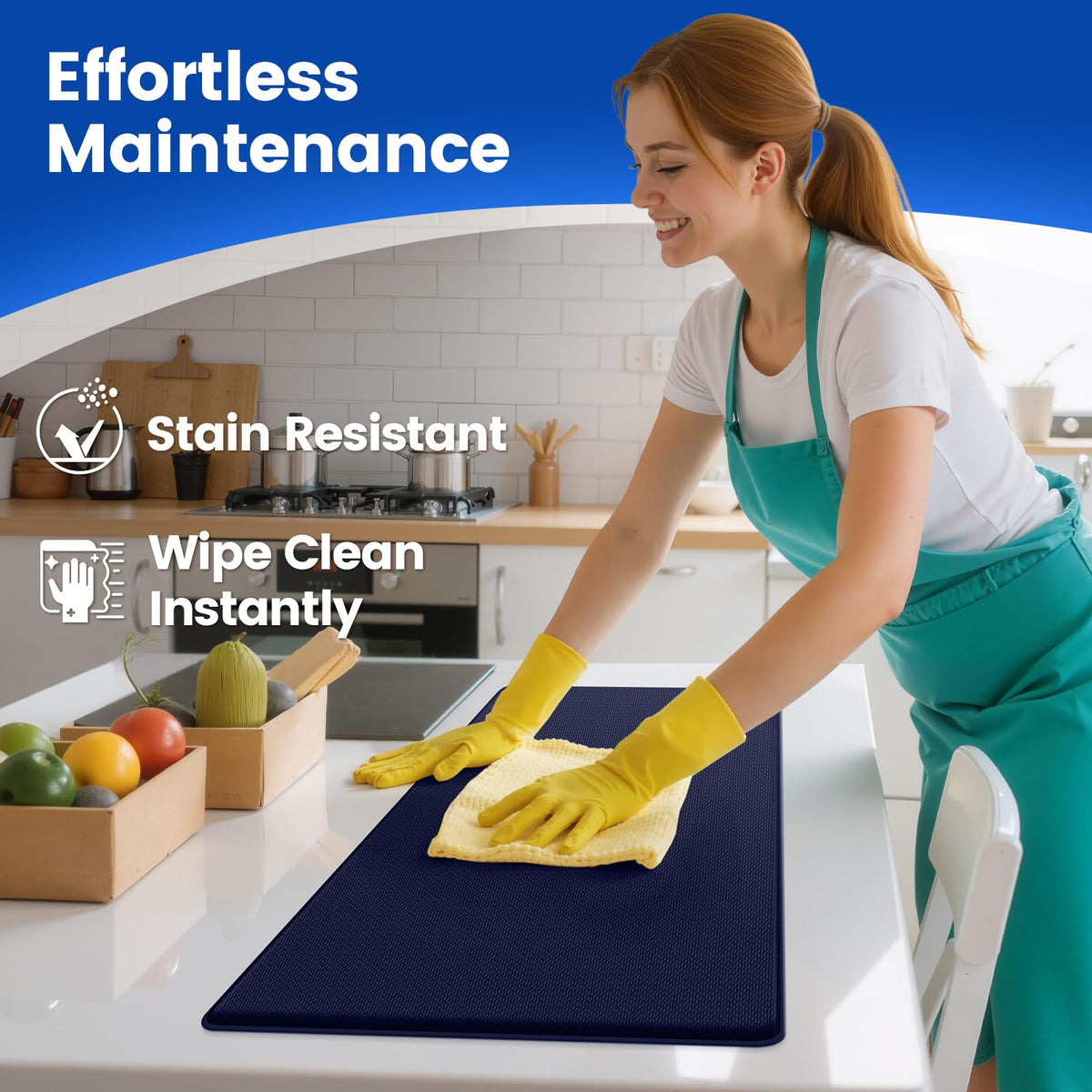 Durable PVC construction withstands heavy daily kitchen use.
