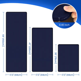 KitchenClouds blue mat with non-slip backing on tile or wood surfaces.