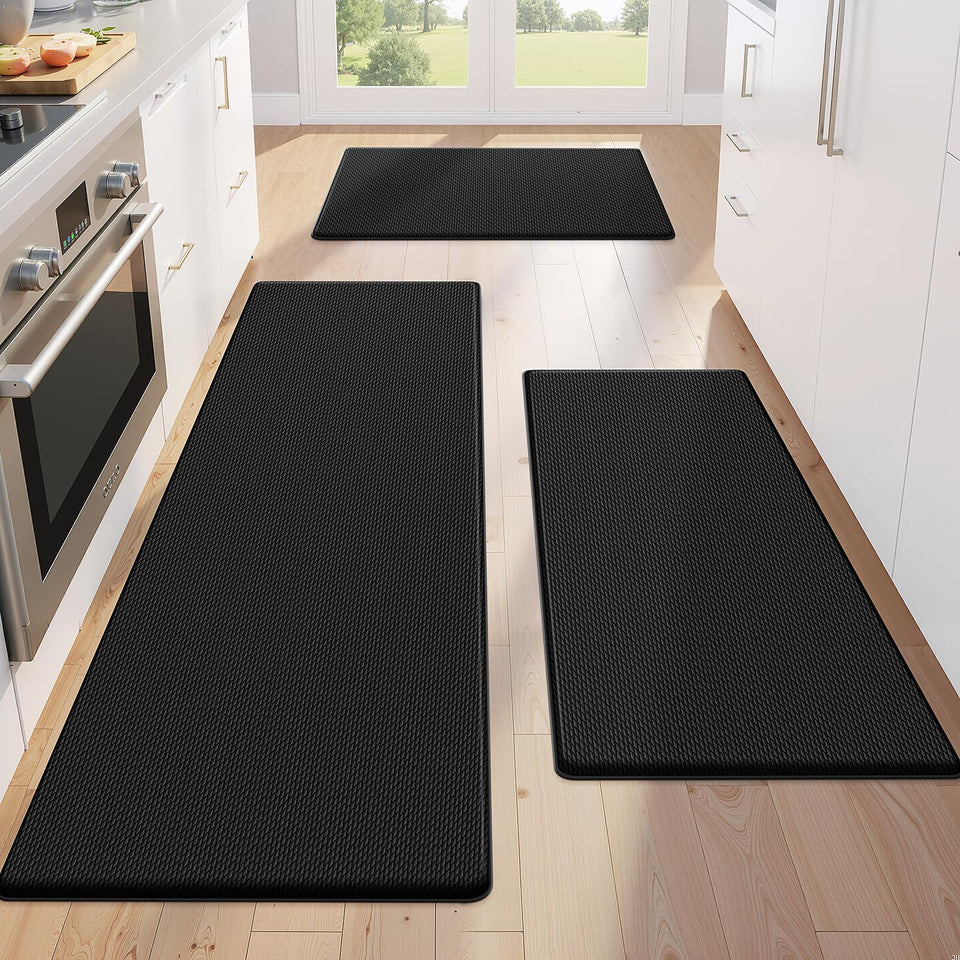 KitchenClouds Kitchen Mats floor black non-slip design for secure footing in busy kitchens