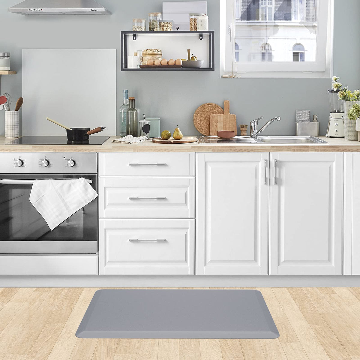 KitchenClouds 17-3x28-in mat fits large standing areas at home