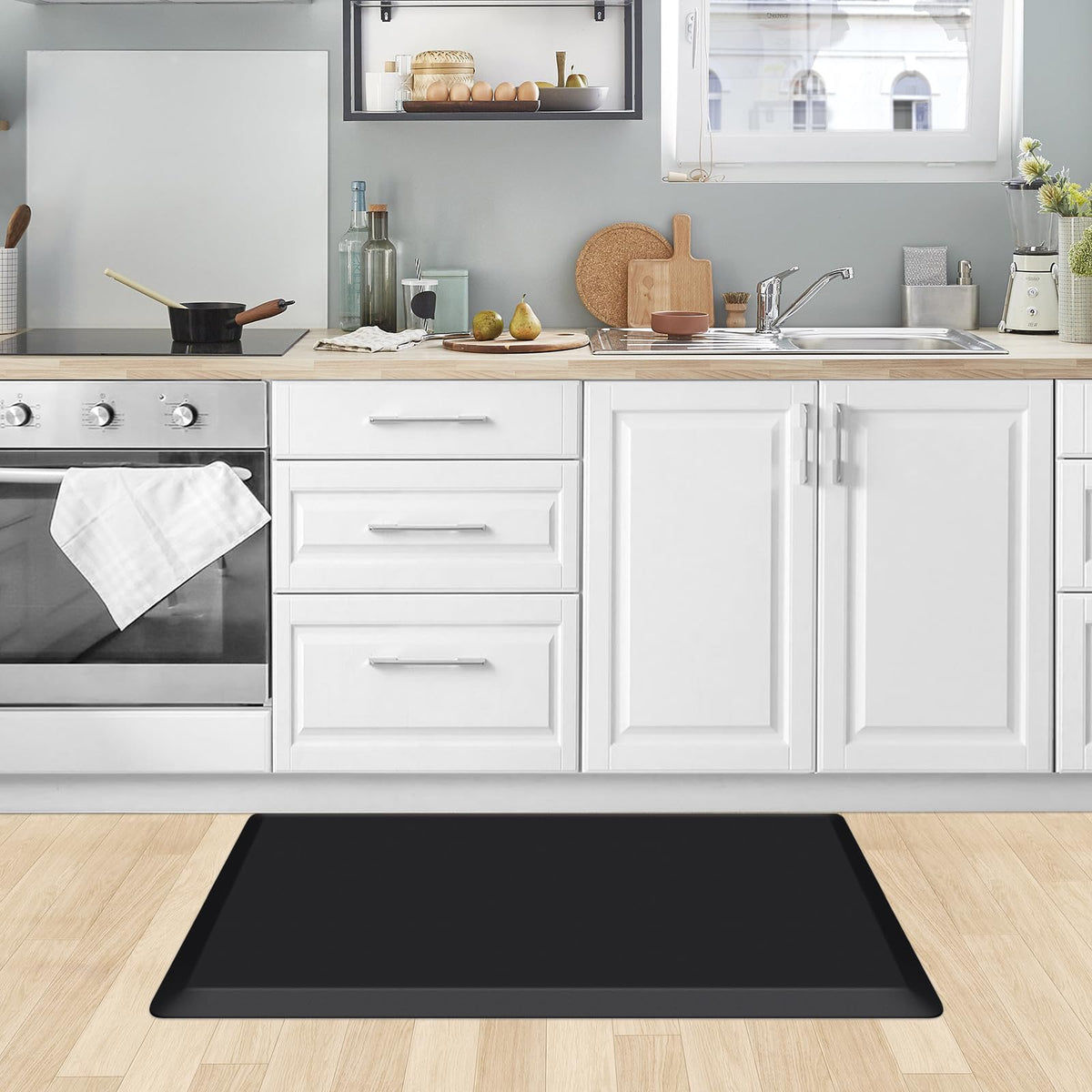 KitchenClouds neutral black design complements many decors and spaces.