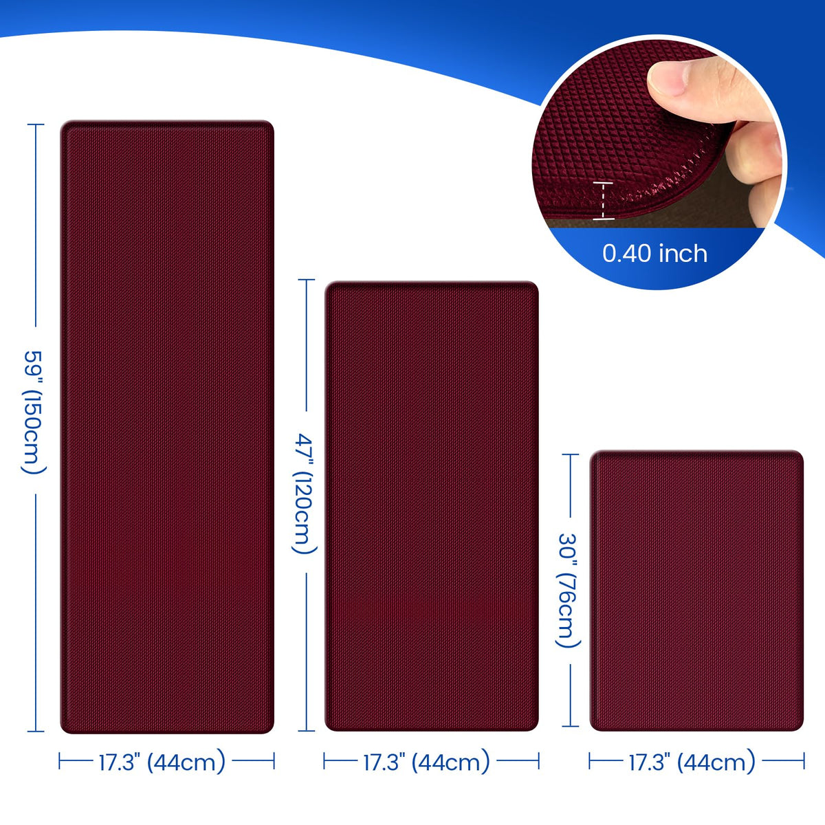 KitchenClouds non-slip backing on kitchen mats for tile and wood floors.
