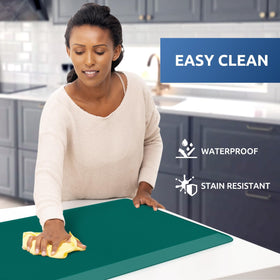 KitchenClouds non-slip diamond bottom secures mat during activity