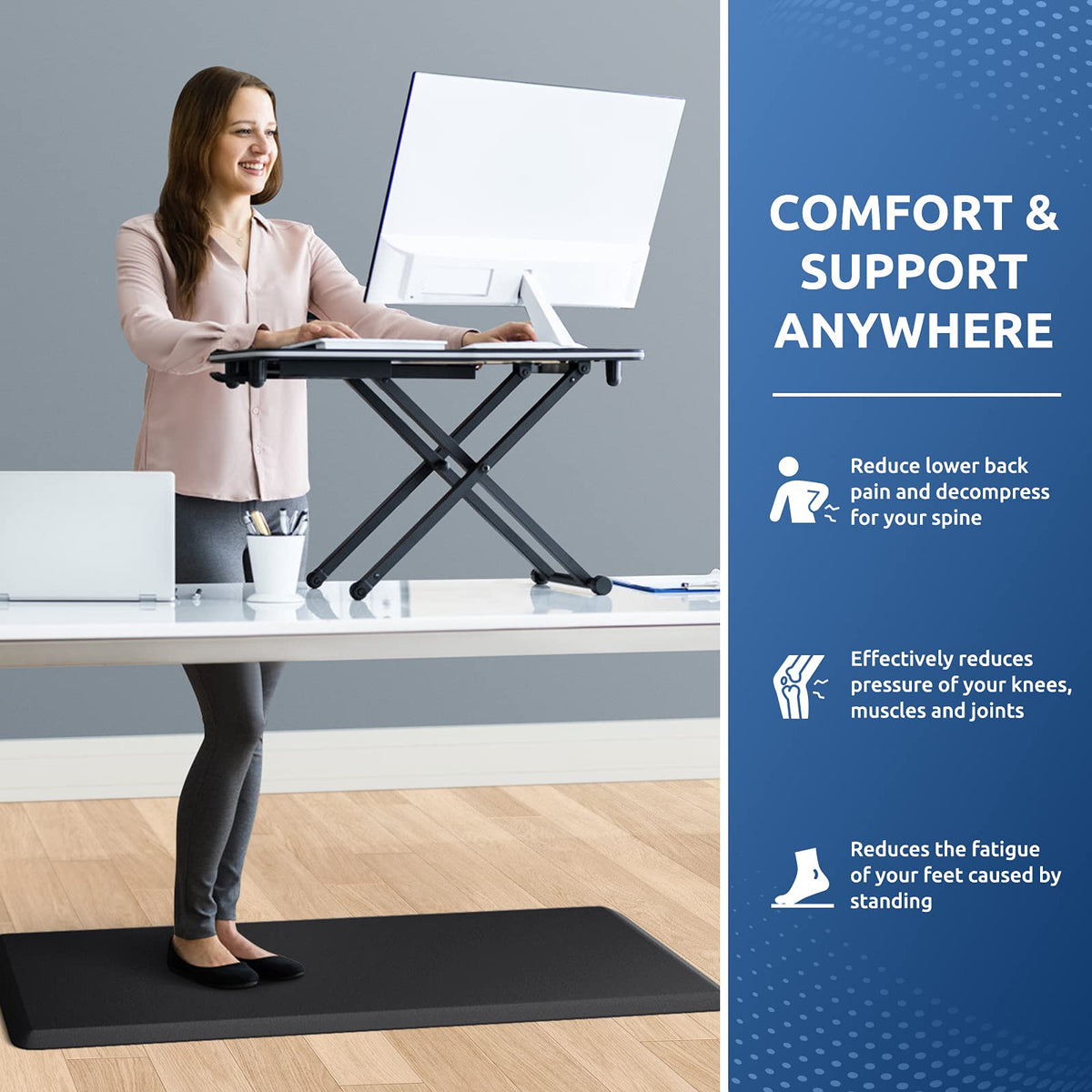 KitchenClouds soft PVC foam cushion reduces strain on feet and legs