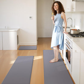 KitchenClouds waterproof kitchen sink mat guards floors from spills and splashes.