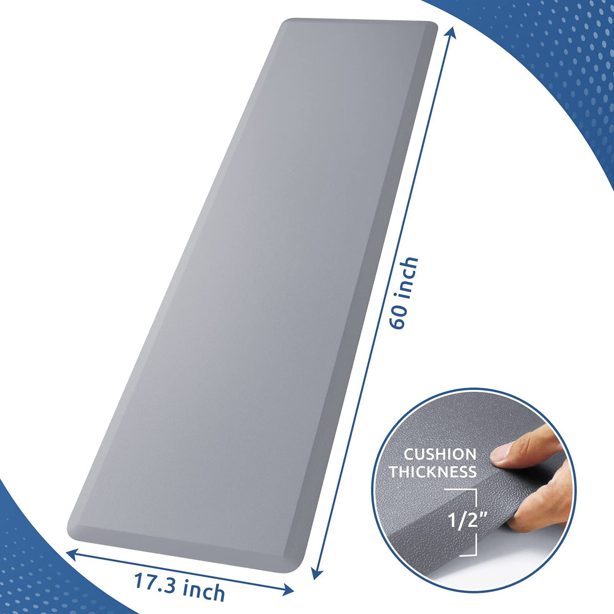 KitchenClouds mat with diamond non-slip bottom stays secure during prep work.