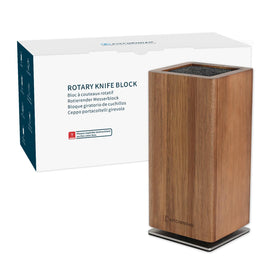 KITCHENDAO 360° rotatable magnetic knife block providing quick access to every knife