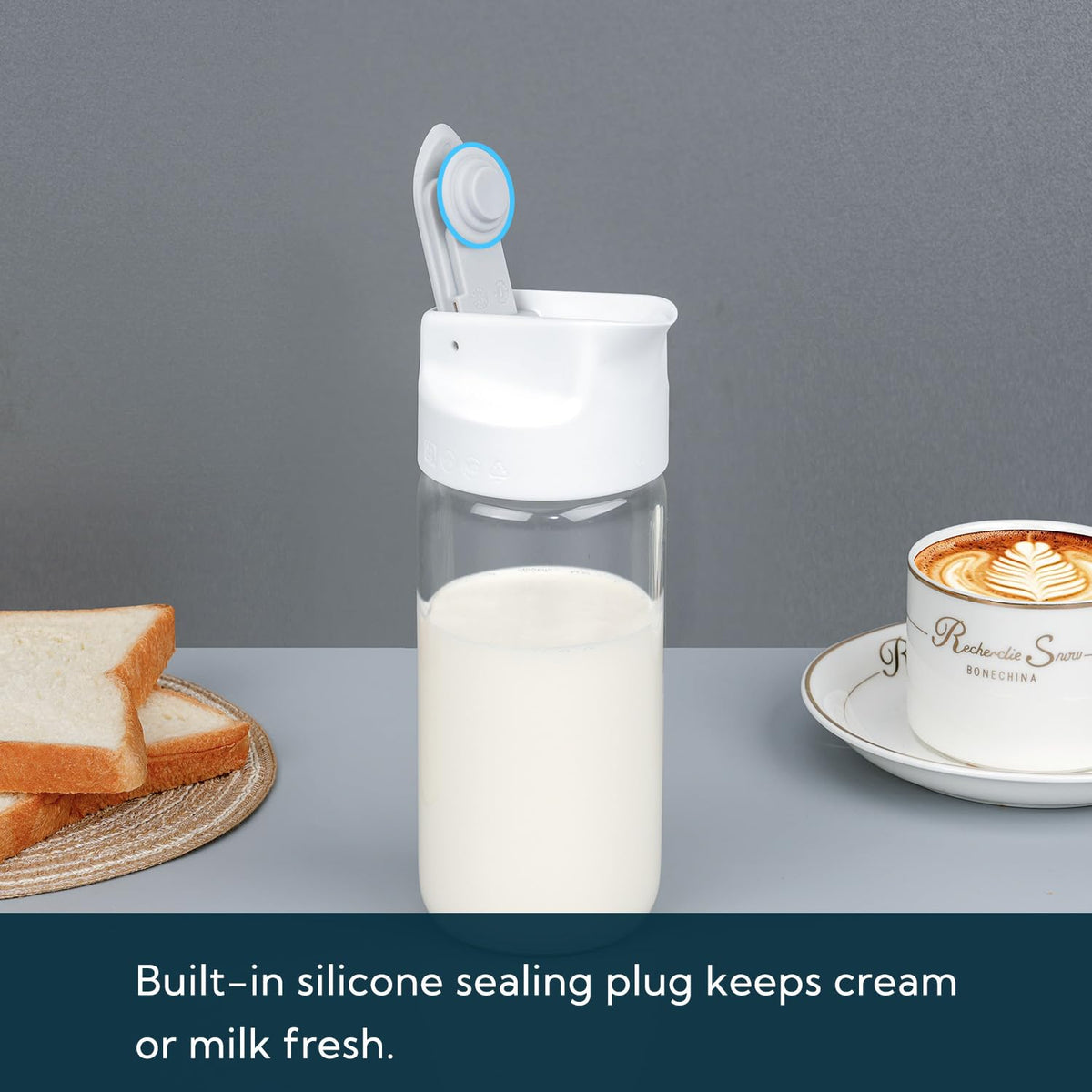 KITCHENDAO borosilicate glass creamer for durability and clear pouring.
