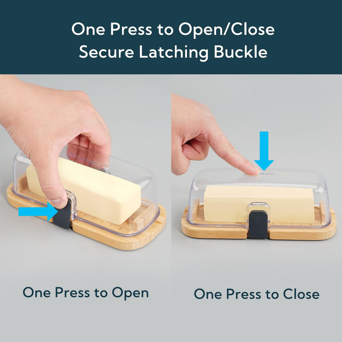 KITCHENDAO clear lid with one-handed latch for quick, secure sealing