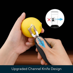 KITCHENDAO channel knife creates clean peel strips for cocktails