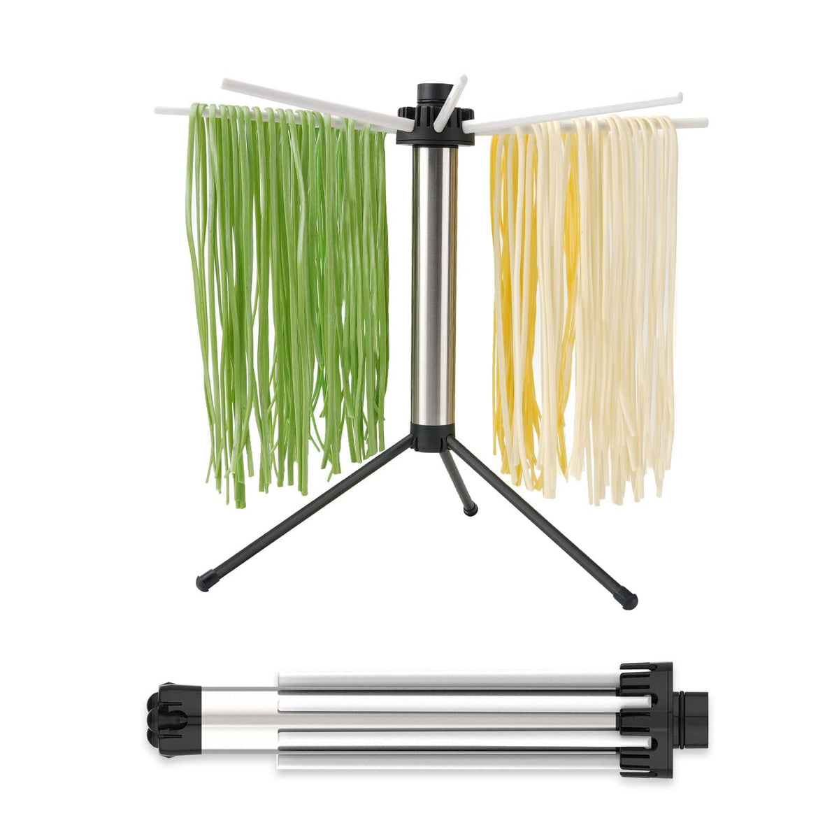 KITCHENDAO collapsible pasta drying rack ready for compact storage