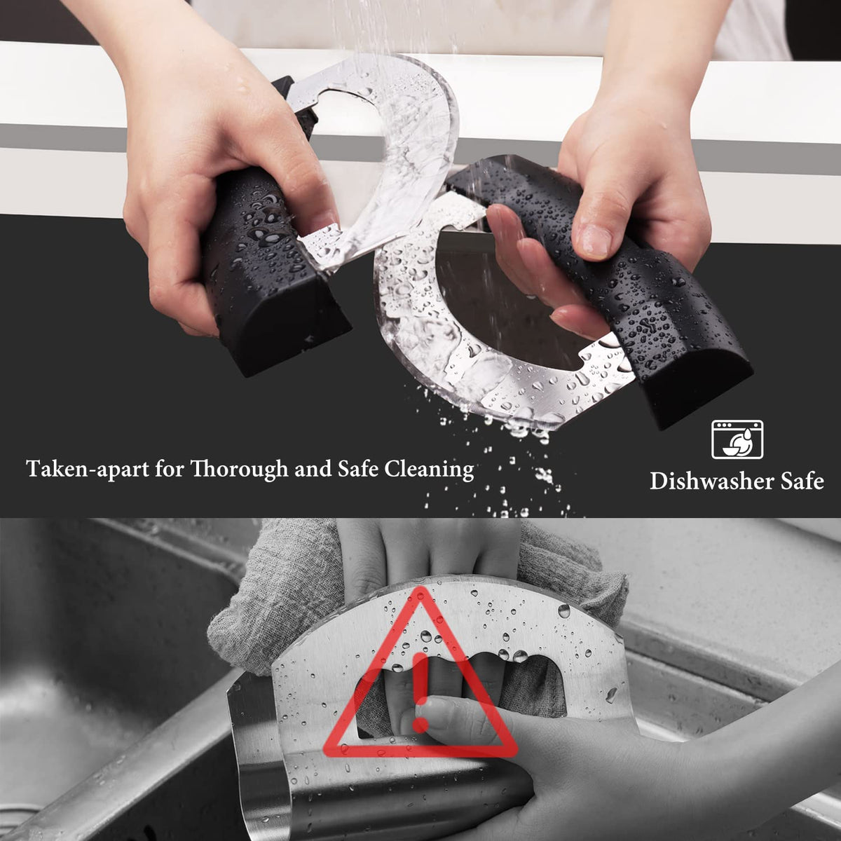 KITCHENDAO Come Apart Mezzaluna multi-use tool handles vegetables, herbs, and more
