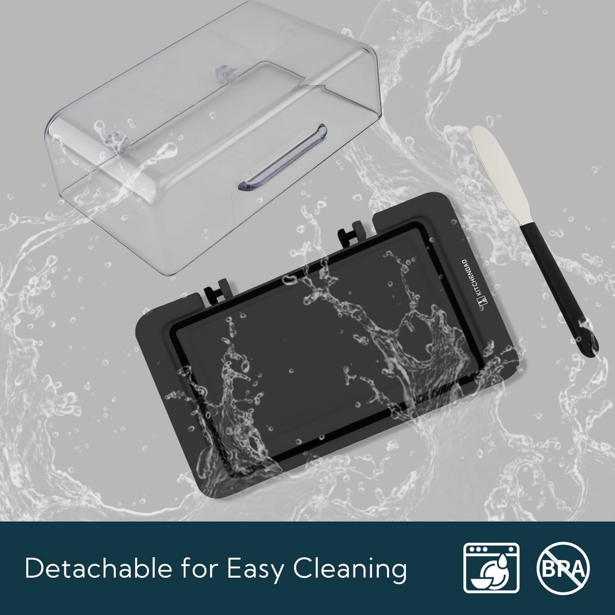 KITCHENDAO dishwasher-safe lid for quick and simple cleanup.