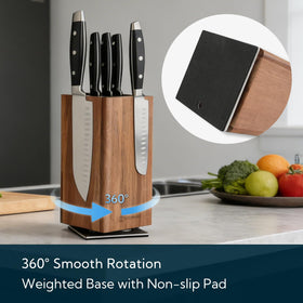 KITCHENDAO dual-storage knife slot holds knives securely and neatly