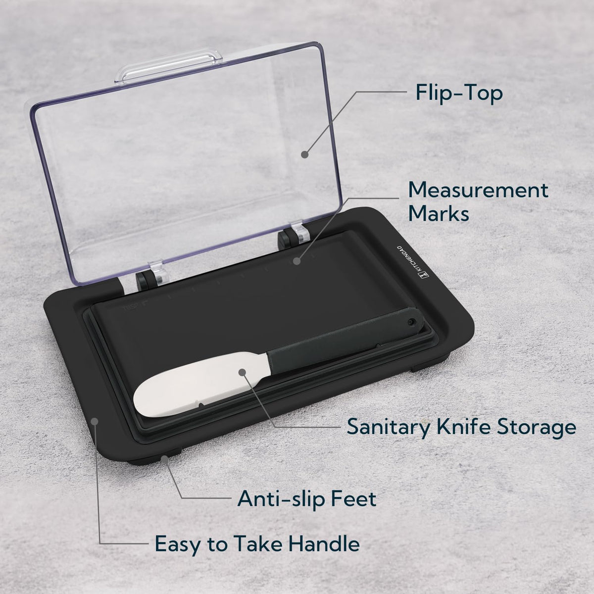 KITCHENDAO easy scoop and scrape design aids clean transfer of butter.