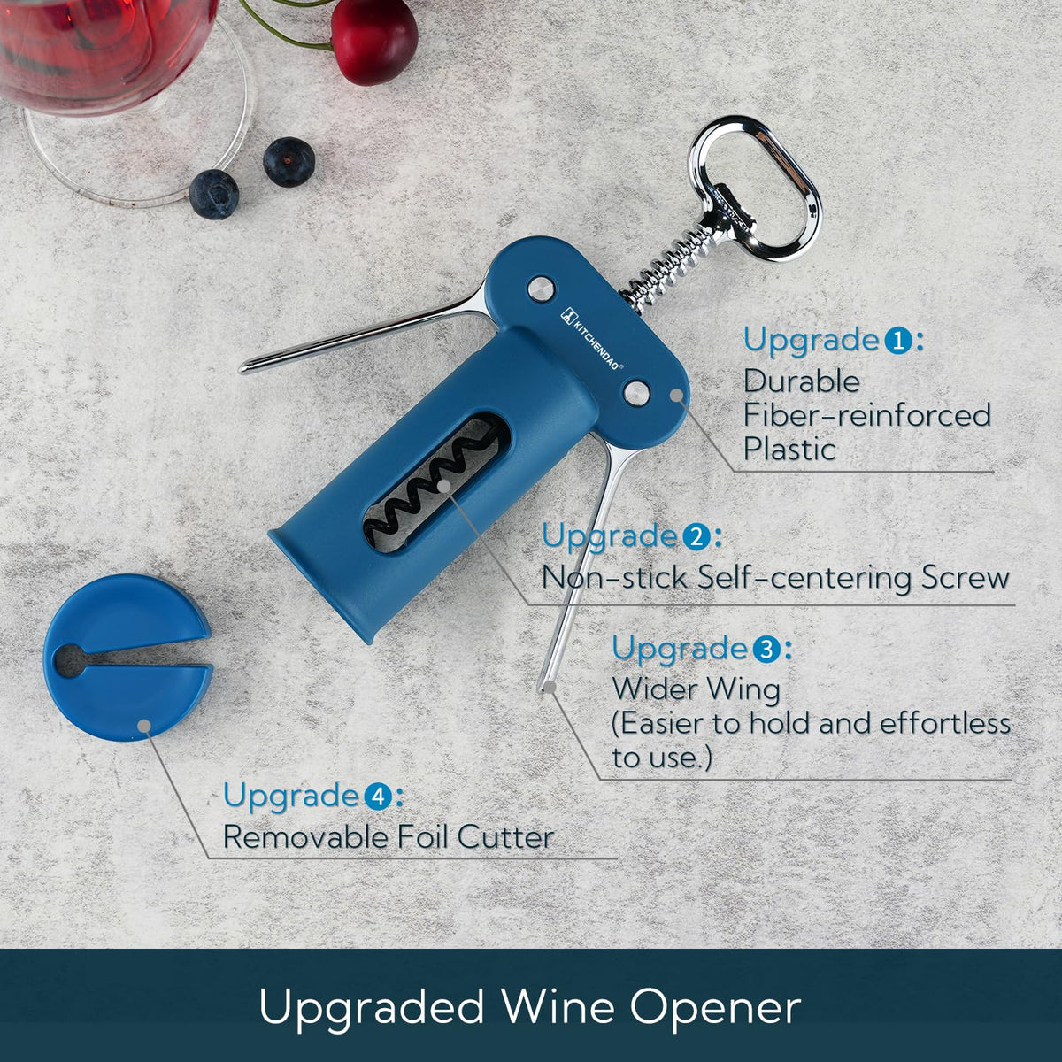 KITCHENDAO foil cutter removable for quick prep and compact storage.