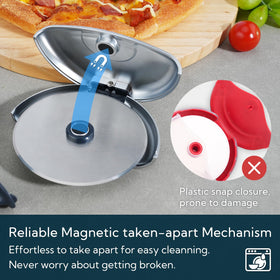 KITCHENDAO four-inch blade delivers clean cuts through thick crusts.
