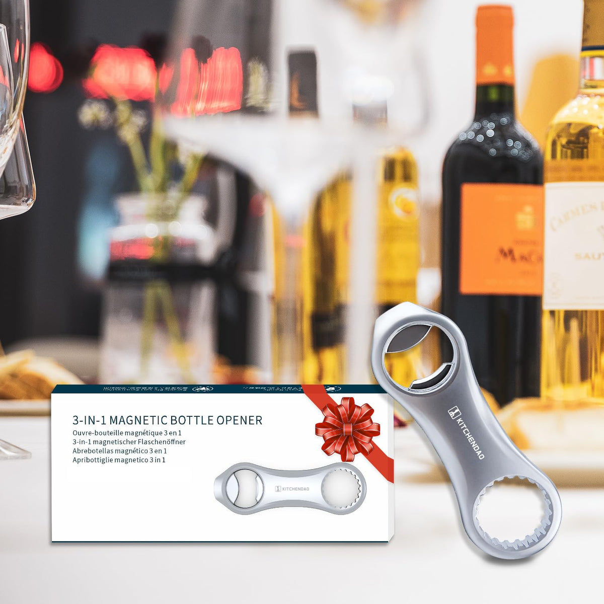 KITCHENDAO fridge-friendly design blends with stainless steel surfaces.