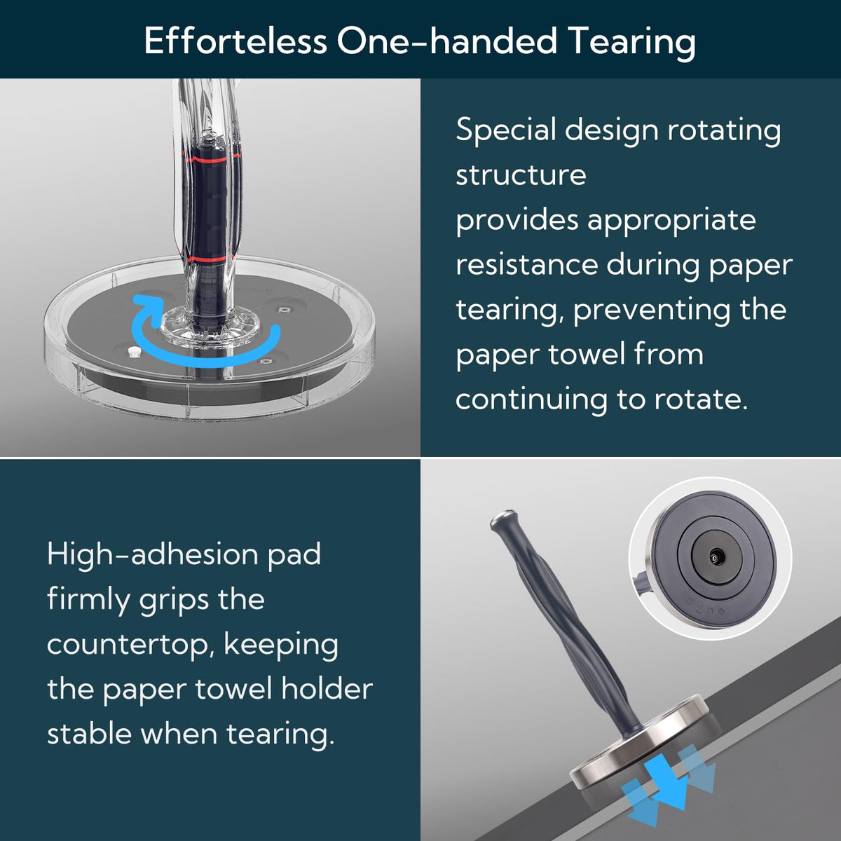 KITCHENDAO jumbo-roll base supports large rolls without tipping