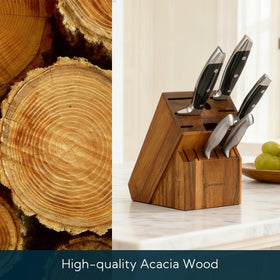 KITCHENDAO knife block with anti-slip feet for stable use