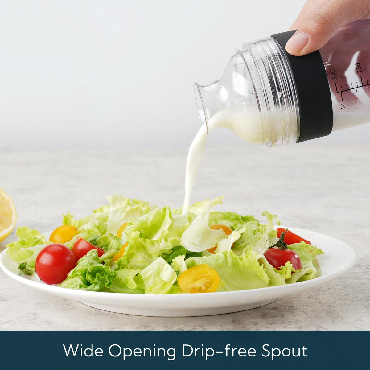 KITCHENDAO leakproof seal keeps dressings fresh and contained.