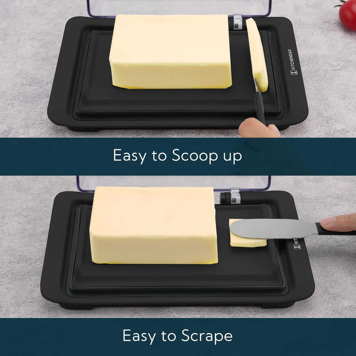 KITCHENDAO measurement marks and non-slip base for portion control.