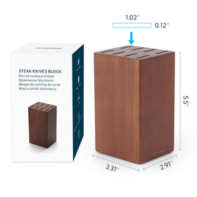 KITCHENDAO natural wood knife block blends durable construction with classic kitchen style.