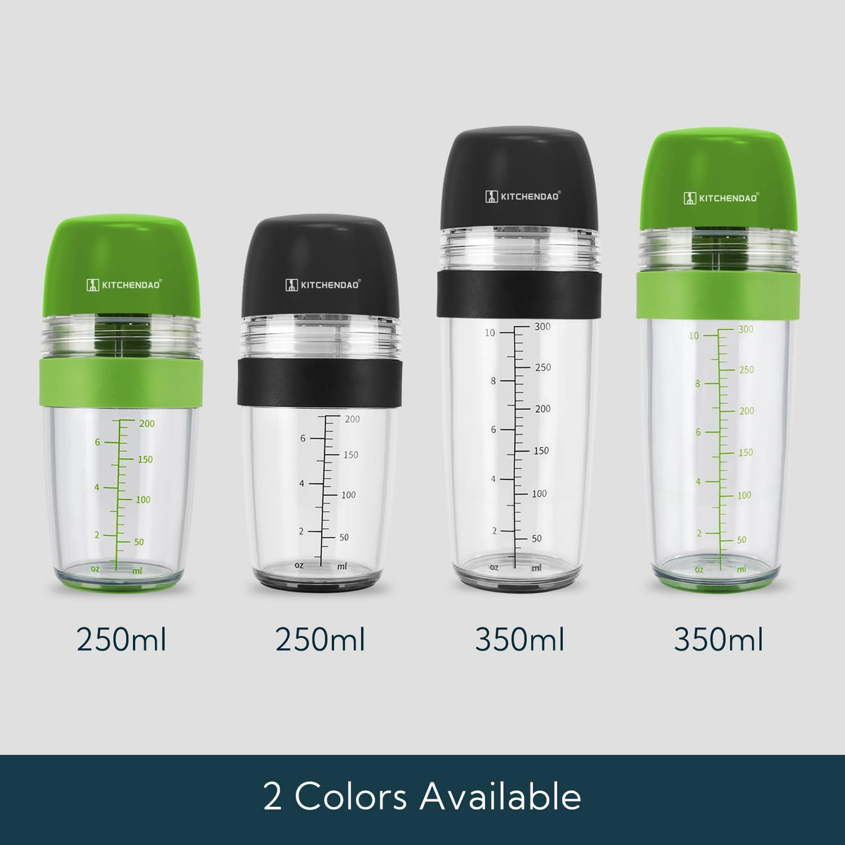 KITCHENDAO bottle shows oz and ml measurements for dressings