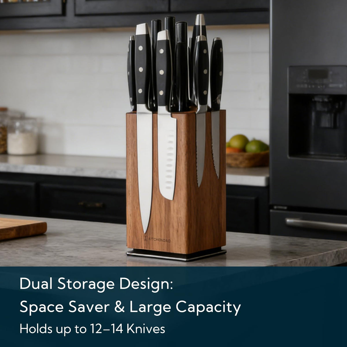 KITCHENDAO removable insert keeps knives safe and easy to clean