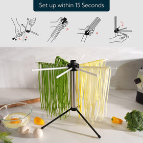KITCHENDAO rotatable arms pasta hanger for efficient drying