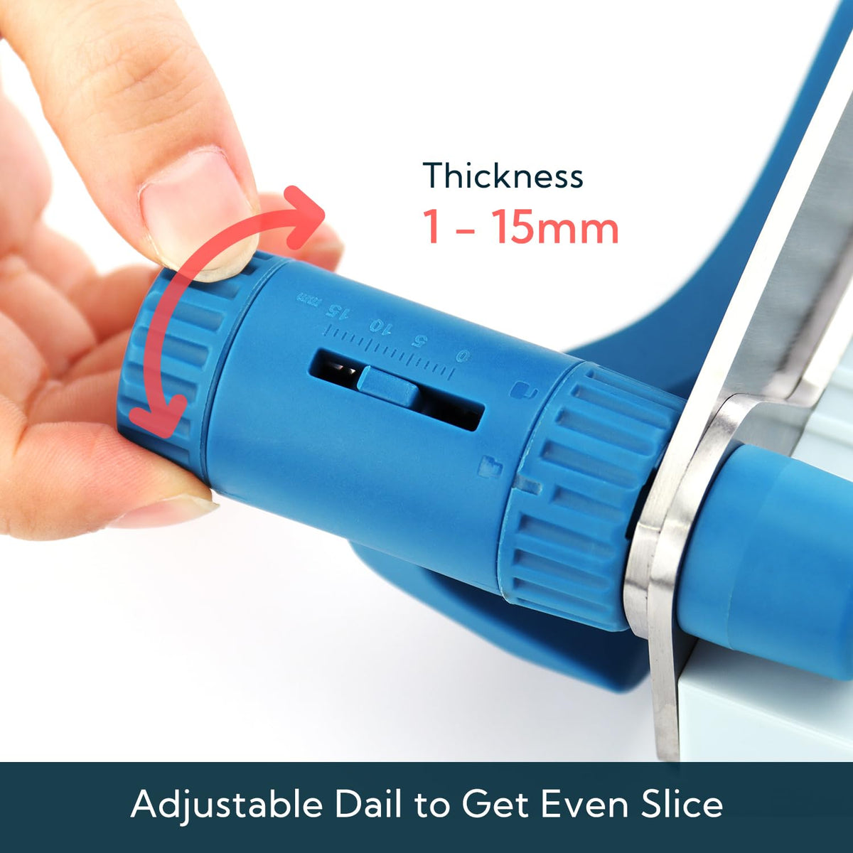 KITCHENDAO safe lock stores securely and protects fingers after use.
