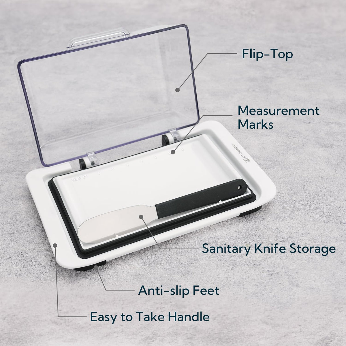 KITCHENDAO sealing ring keeps butter fresh and protected from dust.
