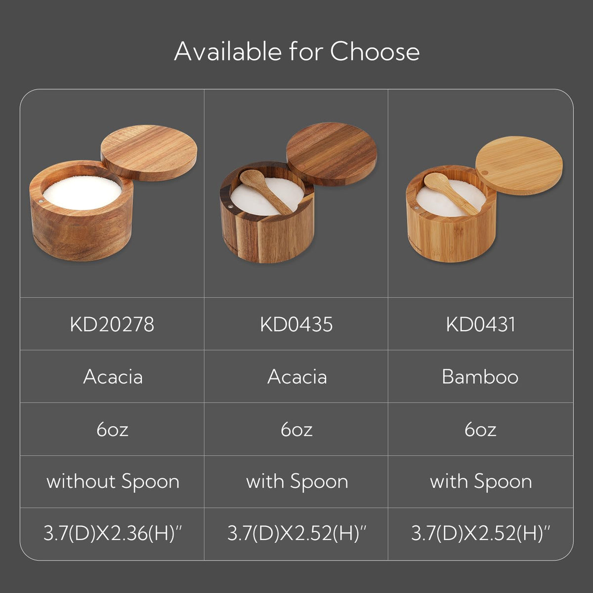 KITCHENDAO versatile container suitable for salt, pepper, or spices.