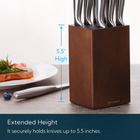 KITCHENDAO knife block with anti-slip feet protects countertops while preventing slips.