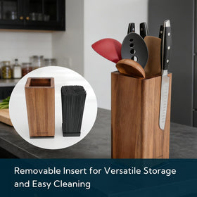 KITCHENDAO weighted stainless base stabilizes the knife block