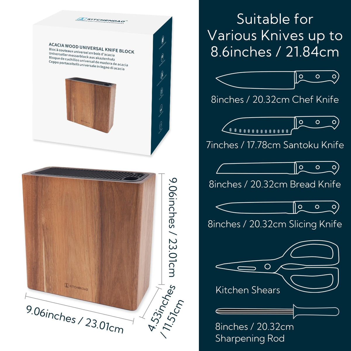 KITCHENDAO XL parallel slots prevent blade-to-blade contact