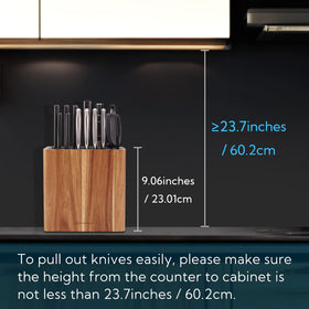 KITCHENDAO XL knife block with scissors slot keeping kitchen shears secure