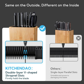 KITCHENDAO XL double-deck system preserves knife blades from contact