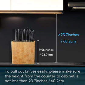 KITCHENDAO XL knife block with scissors slot keeps shears safe and accessible