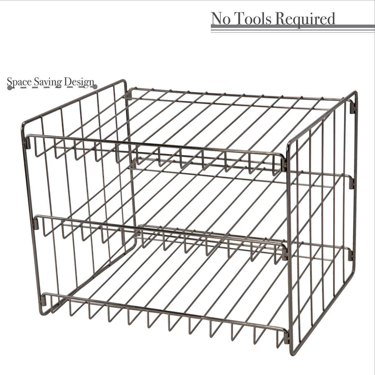 Kitchen Details 3 Tier Can Organizer dimensions showing compact size fits cabinets.