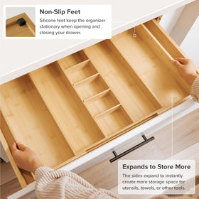 KitchenEdge bamboo construction offers natural beauty and sturdy drawer support.