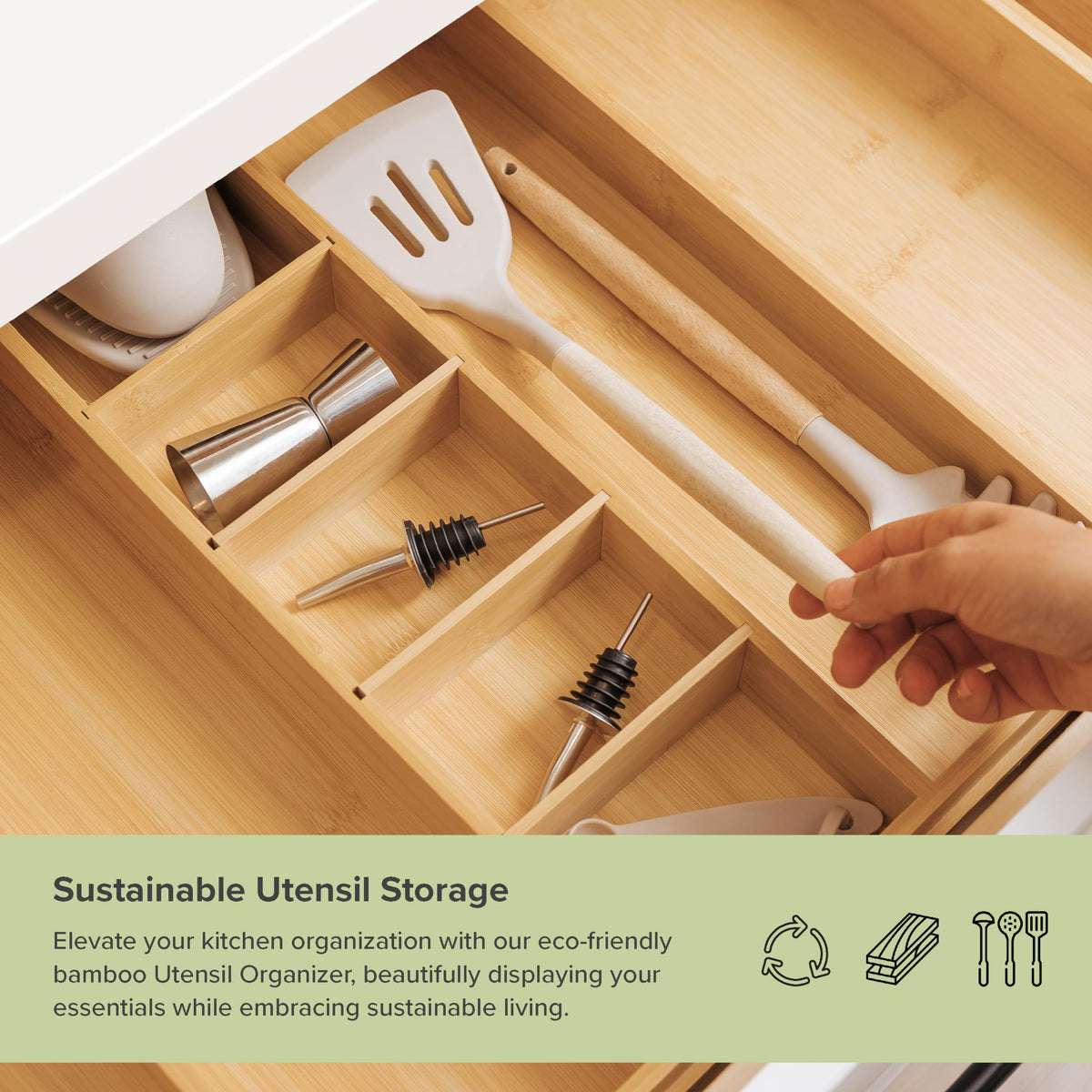 KitchenEdge anti-slip pads prevent sliding while keeping utensils organized.