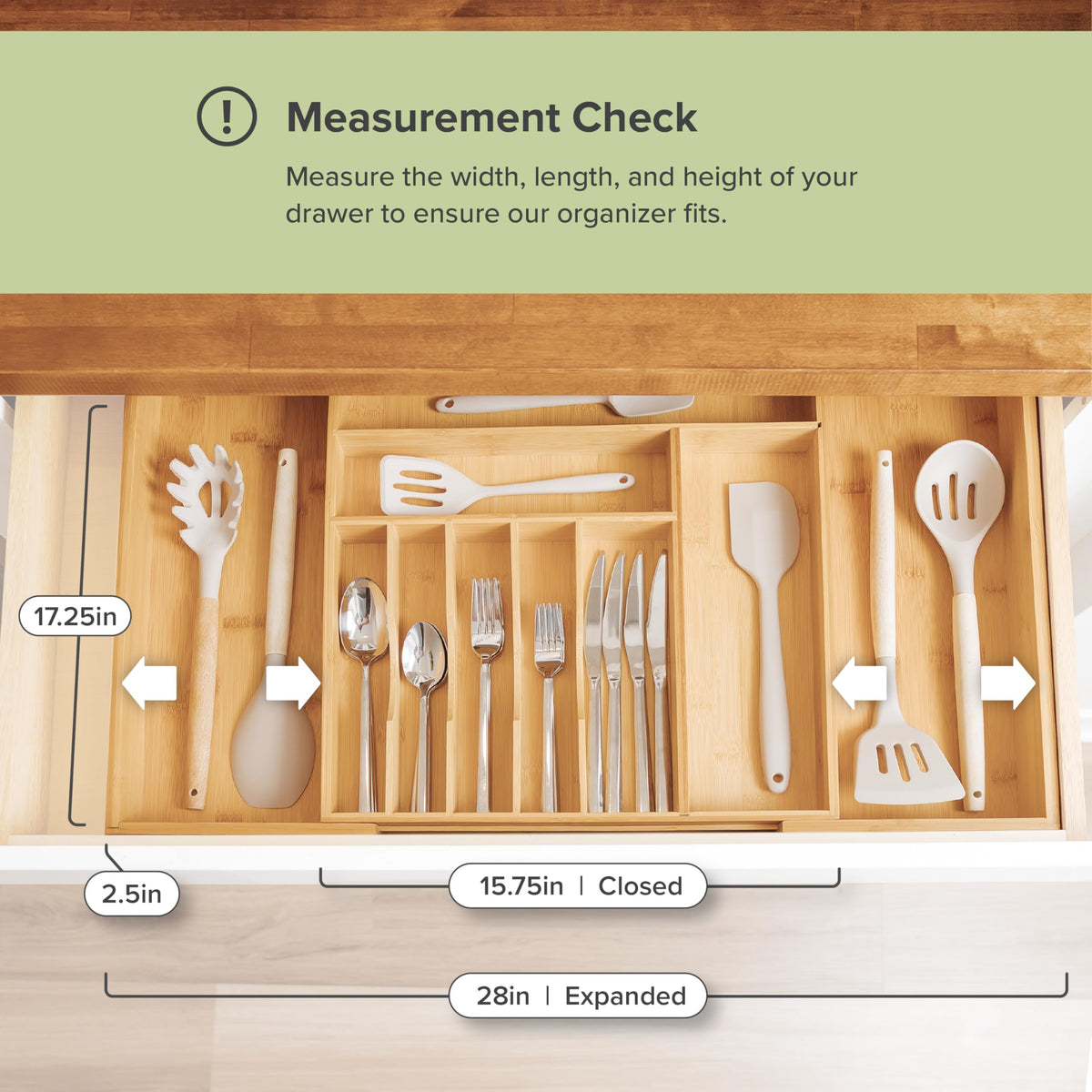 KitchenEdge bamboo organizer dovetail joints ensure lasting durability