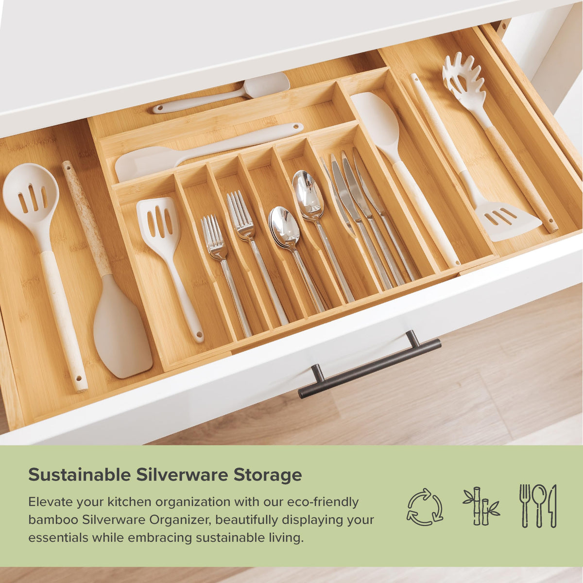 KitchenEdge deep compartments hold up to 12 sets for busy kitchens